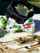 Rainbow Confetti Polka Dot Bow