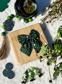 Speckled Gold Shamrock Sailor Bow