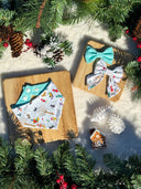 Frosted Teal Sailor Bow