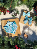 Aqua Snowflake Sailor Bow