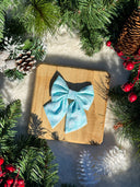 Aqua Snowflake Sailor Bow