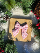 Pink Peppermint Gingham Sailor Bow