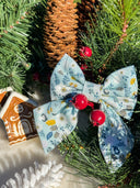 Golden Winter Woods Sailor Bow