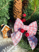 Pink Peppermint Gingham Sailor Bow