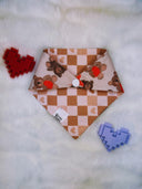 Teddy Bear with Heart Hug - Pet dog cat snap on reversible pet bandana accessories