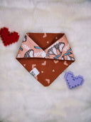 Just Hugs and Kisses - Pet dog cat snap on reversible pet bandana accessories