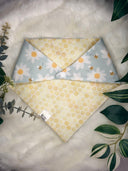 White Flower with Bees - Pet dog cat snap on reversible pet bandana accessories