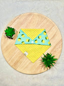 Lemon Sun Drops - Pet dog cat snap on reversible pet bandana accessories