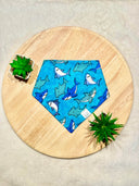 Beach Shark Attack - Pet dog cat snap on reversible pet bandana accessories