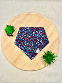 Fourth of July Star Popping - Pet dog cat snap on reversible pet bandana accessories