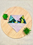 Midnight Fronds Palm Leaves - Pet dog cat snap on reversible pet bandana accessories