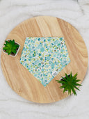 Mint Flower Power - Pet dog cat snap on reversible pet bandana accessories