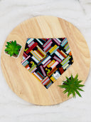 Bookworm book worm - Pet dog cat snap on reversible pet bandana accessories