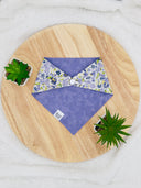 Purple Flower Power - Pet dog cat snap on reversible pet bandana accessories