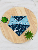 Blue Gotcha Day - Pet dog cat snap on reversible pet bandana accessories