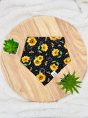 Sunflower Honey Bee - Pet dog cat snap on reversible pet bandana accessories