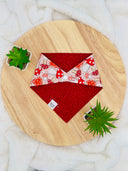 Red Mushroom - Pet dog cat snap on reversible pet bandana accessories