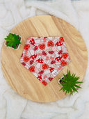 Red Mushroom - Pet dog cat snap on reversible pet bandana accessories