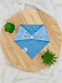 Gotcha Day Blue - Pet dog cat snap on reversible pet bandana accessories