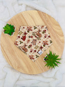 Forest Mushroom Deer Fox Plaid - Pet dog cat snap on reversible pet bandana accessories