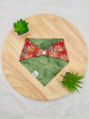 Fall Flowers - Pet dog cat snap on reversible pet bandana accessories