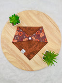 Pumpkin Floral - Pet dog cat snap on reversible pet bandana accessories