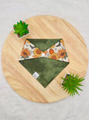 Sunflower Pumpkins - Pet dog cat snap on reversible pet bandana accessories