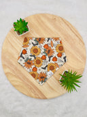Sunflower Pumpkins - Pet dog cat snap on reversible pet bandana accessories