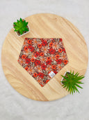 Fall Flowers - Pet dog cat snap on reversible pet bandana accessories
