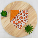 Pumpkin Latte Fall Leaves - Pet dog cat snap on reversible pet bandana accessories