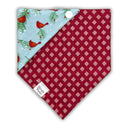 Red Cardinals Winter - Pet dog cat snap on reversible pet bandana accessories