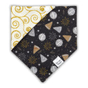 New Years Celebration - Pet dog cat snap on reversible pet bandana accessories