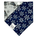 Blue Frosted Winter Butterflies - Pet dog cat snap on reversible pet bandana accessories