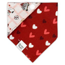 Charlie hearts valentines - Pet dog cat snap on reversible pet bandana accessories