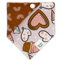 Chocolate heart cookie with valentine cupcakes - Pet dog cat snap on reversible pet bandana accessories