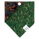 Red winter cardinals on branches with gold - Pet dog cat snap on reversible pet bandana accessories