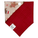 Gingerbread Man Loves Candy Cane - Pet dog cat snap on reversible pet bandana accessories