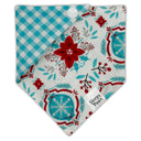 Poinsettia Christmas Patterns - Pet dog cat snap on reversible pet bandana accessories
