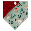 Reindeer Pine Mistletoe - Pet dog cat snap on reversible pet bandana accessories