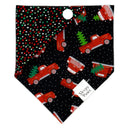 Christmas Tree Red Truck - Pet dog cat snap on reversible pet bandana accessories