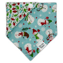 Snowman Christmas Lights Hats Scarf- Pet dog cat snap on reversible pet bandana accessories
