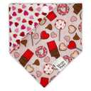 Chocolate candy valentine hearts - Pet dog cat snap on reversible pet bandana accessories