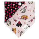 Kittens with heart balloons - Pet dog cat snap on reversible pet bandana accessories