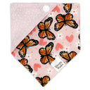 Butterfly valentine floral flowers hearts - Pet dog cat snap on reversible pet bandana accessories