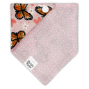 Butterfly valentine floral flowers hearts - Pet dog cat snap on reversible pet bandana accessories