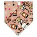 Iced coffee bean heart drink lover - Pet dog cat snap on reversible pet bandana accessories