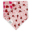Sweet heart candy rose paw prints- Pet dog cat snap on reversible pet bandana accessories