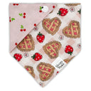 Heart strawberry pie - Pet dog cat snap on reversible pet bandana accessories