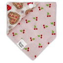 Heart strawberry pie - Pet dog cat snap on reversible pet bandana accessories