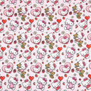 HK Valentine hearts teddy bear hug - Pet dog cat snap on reversible pet bandana accessories